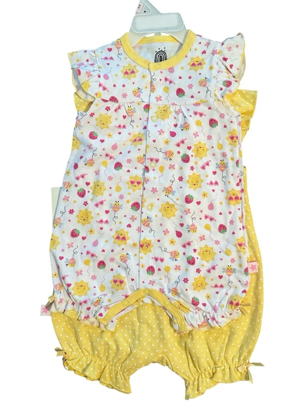 Baby Girl Spring / Summer Outfit Bundle - 2 Onesies and 20 Bows NWT